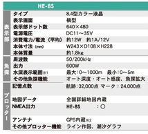 在庫あり HE-8S GP-16HD付 GPS魚探 600W 振動子 TD28 (TD25変更可能） HONDEX ホンデックス_画像2