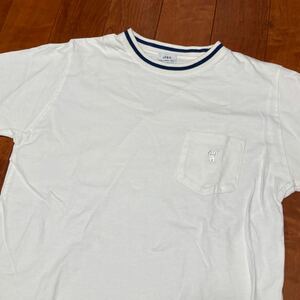 coen メンズ ポケット付きホワイトTシャツ Sサイズ コットン100% クルーネック