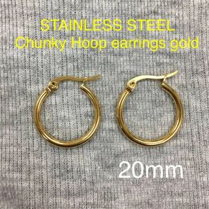 Hoop earrings Gold チャンキーフープピアス 両耳ペア 20mm