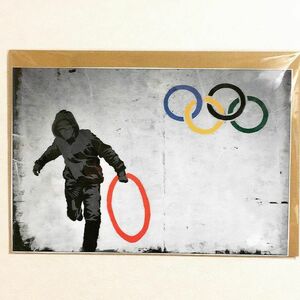 布 ポスター「BANKSY　バンクシー　盗まれたオリンピックリング」