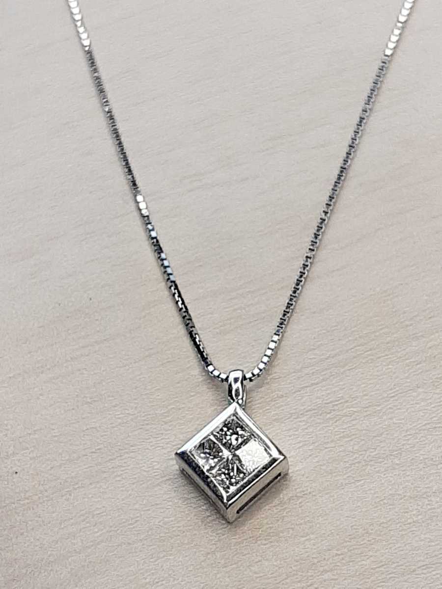 K18YG☆天然ダイヤ0.03ct☆ネックレス42mm ペンダント☆99