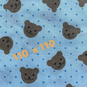 くま柄 プリント生地 綿100 ブロード ハギレ 新品、未使用品