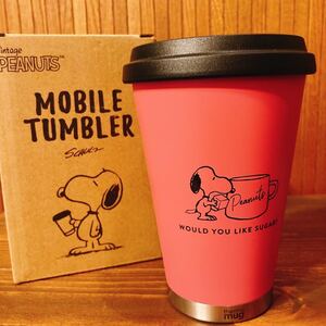 サーモマグ タンブラー スヌーピー モバイルタンブラー 260ml 蓋付き ピンク