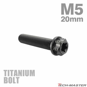 M5×20mm P0.8 64チタン合金 ヘキサゴン トルクスヘッド キャップボルト フランジ付き ブラック 車/バイク/自転車 1個 JA1323