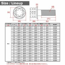 M10×65mm P1.25 64チタン合金 ヘキサゴン トルクスヘッド キャップボルト フランジ付き ブラック 車/バイク/自転車 1個 JA1344_画像2