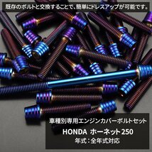 ホーネット HORNET エンジンカバー クランクケース ボルト 28本セット ステンレス製 ホンダ車用 焼きチタンカラー TB6853_画像2