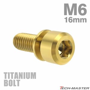 M6×16mm P1.0 64チタン合金 ワッシャー組込 六角穴付き キャップボルト ゴールドカラー 車/バイク 1個 JA323