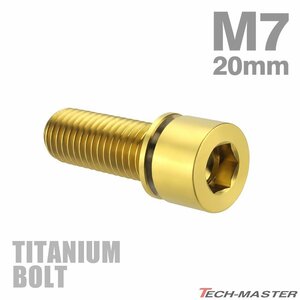 M7×20mm P1.0 64チタン合金 ワッシャー組込 ステム向け 六角穴付き キャップボルト ゴールドカラー 車/バイク/自転車 1個 JA715