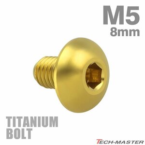 M5×8mm P0.8 64チタン合金 トラスヘッド 六角穴付き ボタンボルト ゴールドカラー 車/バイク/自転車 1個 JA582