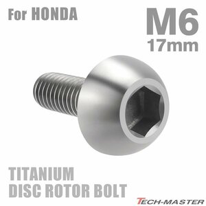 M6×17mm P1.0 64チタン合金 ブレーキディスク ローター ボルト ホンダ車用 HONDA シルバーカラー 素地 1個 JA064