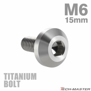 M6×15mm P1.0 64チタン合金 テーパーヘッド 六角穴 ボタンボルト シルバーカラー 素地 車/バイク 1個 JA849