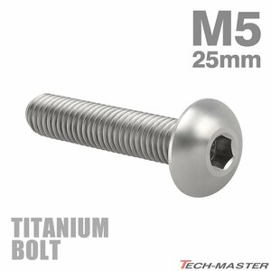 M5×25mm P0.8 64チタン合金 トラスヘッド 六角穴付き ボタンボルト シルバーカラー 車/バイク/自転車 1個 JA900