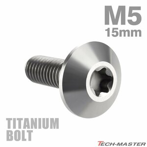 M5×15mm 0.8 頭部径12mm 64チタン合金 テーパーヘッド トルクス穴 ボタンボルト シルバーカラー 素地 車/バイク 1個 JA622