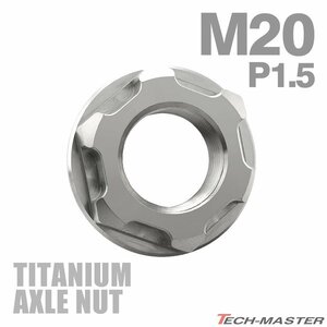 M20 P1.5 64チタン合金 六角ナット アクスルナット フランジ付き シルバーカラー 車/バイク/ロードバイク パーツ 1個 JA955