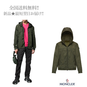 J033.. MONCLER モンクレール ウィンドブレーカー SCIE ロゴ フード メンズ 男 新品 ★ 891 カーキ 1