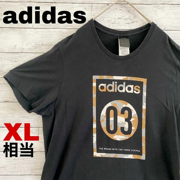 p60 US古着 adidas 半袖Tシャツ 03 THREE STRIPES XL相当 メンズ　レディース　