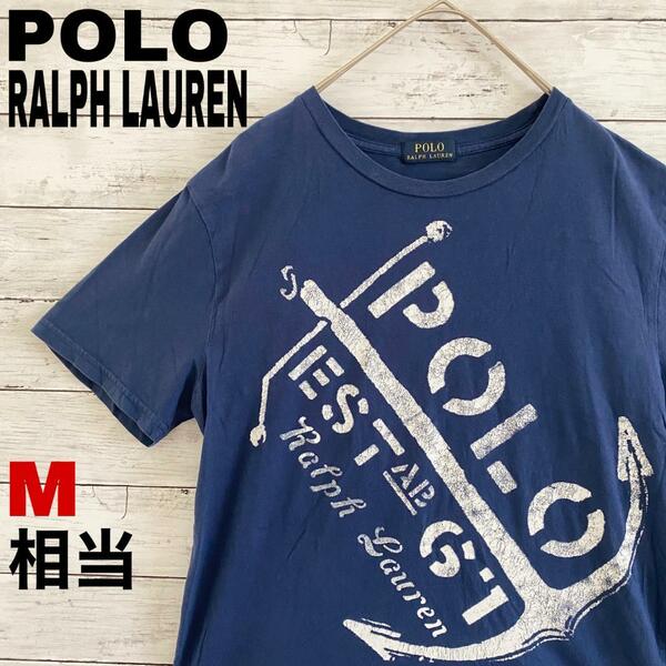 p61 US古着 ポロラルフローレン 半袖Tシャツ 碇　アンカー M相当 メンズ　レディース　夏物古着