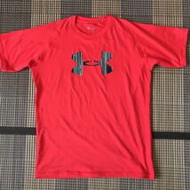【送料無料】160サイズ アンダーアーマー 半袖Tシャツ 赤★YXL ジュニア 1〜2回使用 美品 子ども女性向け_画像1
