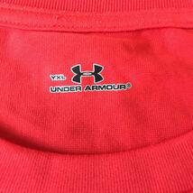 【送料無料】160サイズ アンダーアーマー 半袖Tシャツ 赤★YXL ジュニア 1〜2回使用 美品 子ども女性向け_画像3