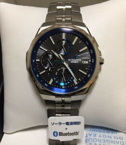 [ Casio ] Oceanus Manta new goods Bluetooth OCW-S5000-1AJF wristwatch radio wave solar men's silver CASIO man unused goods 