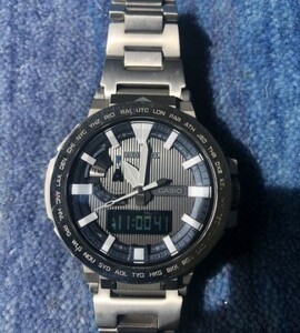 [ Casio ] Protrek MANASLU новый товар серебряный наручные часы PRX-8000GT-7JF радиоволны солнечный мужчина не использовался товар CASIO мужской 