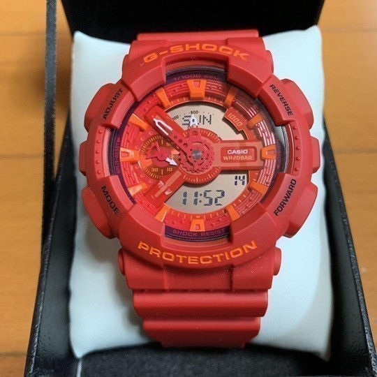 カシオ G-SHOCK ブルー&レッドシリーズ GA-110AC-4AJF オークション 