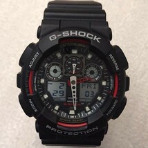 カシオ 新品 ジーショック メンズ 腕時計 CASIO G-SHOCK Gショック 未使用品 GA-100-1A4DR ブラック×レッド 逆輸入品_画像1