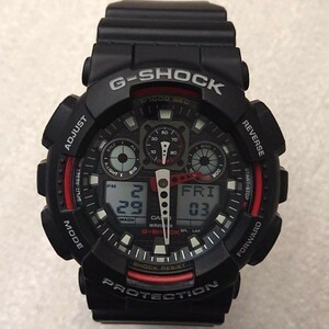 カシオ 新品 ジーショック メンズ 腕時計 CASIO G-SHOCK Gショック 未使用品 GA-100-1A4DR ブラック×レッド 逆輸入品