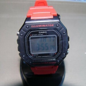 【カシオ】 スタンダード 新品 腕時計 チープカシオ メンズ デジタル ブラック 未使用品 W-218H-4B 黒 レディース 赤 レッド 並行輸入