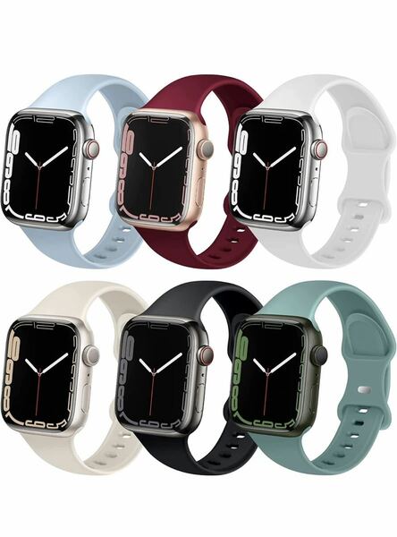 6本アップルウォッチ バンド apple watch バンド スポーツストラップ 交換ベルト 柔らかいシリコン　限定セール38/40/41mm 男女兼用