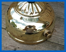 【Ｍ】#132 Full Brass Rib Tank W/Blue Shade 1934 9 真鍮超鏡面リブタンク　コールマン　ブルーシェ―ド　新品シェードホルダー　236　_画像2