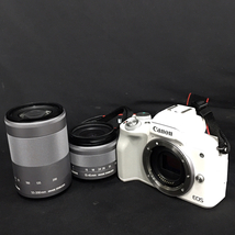 CANON EOS Kiss M EF-M 15-45mm 1:3.5-6.3 IS STM 55-200mm 1:4.5-6.3 IS STM ミラーレス一眼 デジタルカメラ レンズ_画像1