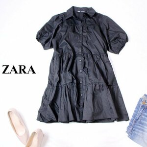 ☆☆ 美品 ザラ ZARA ☆☆ ゆったり可愛い シャーリングギャザー コットン チュニック S 春 夏 22D07