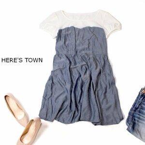 ☆☆ 美品 イトキン HERE'S TOWN ヒアーズタウン ☆☆ 可愛いシャドーチェック柄 切り替え レーヨン チュニック L 春 夏 22E07