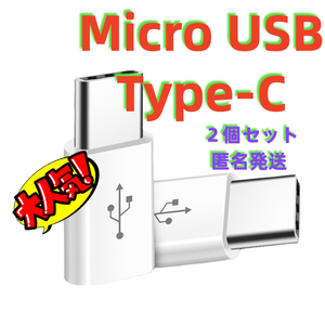 Micro USB(メス) to Type-Cアダプタ【2個セット】No17