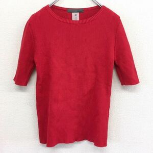 [ beautiful goods ] paranoia short sleeves summer knitted red free size lady's S size corresponding made in Japan ... dress simple plain 