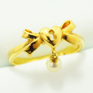  Mikimoto кольцо MIKIMOTO кольцо лента ... жемчуг 3.7mm жемчуг K18 примерно 9.5 номер новый товар отделка б/у 