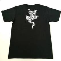 ドラゴン・トライバル・タトゥー・稲龍・プリントTシャツ・黒・M_画像1