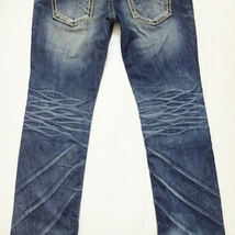 即決★ 送料無★ ロリータジーンズ　ルーズストレートデニム　W85cm　ヴィンテージ加工　濃青　Sz.32　Lolita Jeans　F003_画像10