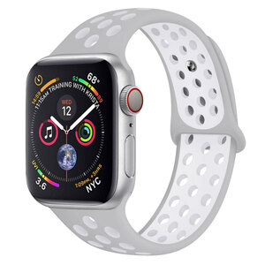 【Applewatch バンド 07 グレー×ホワイト 42mm/44mm/45mm】アップルウォッチ ベルト series 1 2 3 4 5 6 SE 7 SE2 8 スポーツ 女性 男性