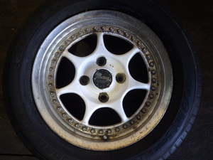 ★条件付送料無料 【15×7JJ】 エンケイレーシング ENKEI Racing ★PCD:114.3★4穴★オフセット:32？（画像参照）★1本★おまけタイヤ付き