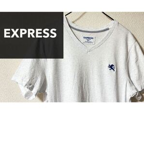 EXPRESS エクスプレス　ロゴ　vネック　tシャツ