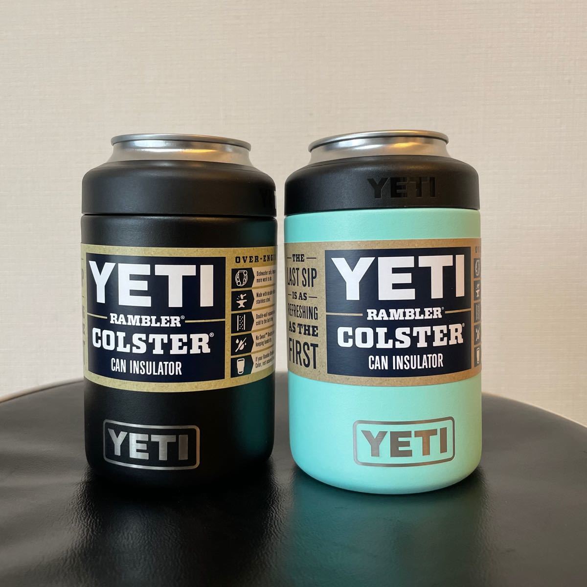 新品YETI ランブラー 黒 ピンクセット 保冷缶ホルダー 12oz 350ml-