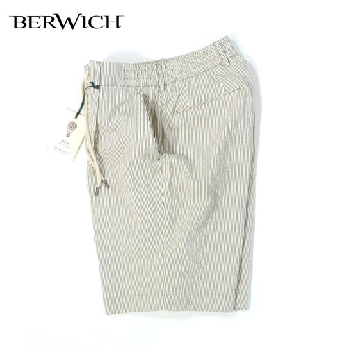 【定価3.3万・新品・46】BERWICH（ベルウィッチ）sake コットンストレッチシアサッカー 1プリーツショーツ 1p gym short