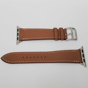 Apple Watch Hermes Series7 41mmケース用 シンプルトゥール レザーストラップ ゴールド 未使用品 アップルウォッチ エルメス バンド (I)