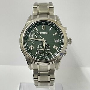 SEIKO セイコー 腕時計 SAGA307 ブライツ BRIGHTZ メンズ 緑文字盤 ソーラー電波時計 美品 (U)