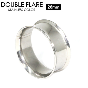  body pierce double flair 26mm surgical stainless steel eyelet tunnel tube year Lobb hole toe stylish 26 millimeter I