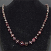 [NECKLACE] Natural Garnet ナチュラル ガーネット ラウンド グラデーション ビーズ 天然石 ネックレス 0.4～0.85 x 43cm 【送料無料】_画像1