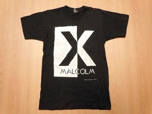 usa製 フルーツオブザルーム★90s 92年 マルコムエックス Malcolm x プリント tシャツ M★ヴィンテージ 黒 ブラック 古着★b