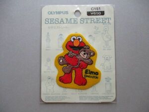 90s セサミストリート SESAME STREETエルモ刺繍ワッペン/キャラクターELMO熊NHKくま手芸NYマペット当時物キャラクター入園クマ S2